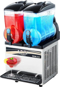 VEVOR Commercial Slushy Machine, 15Lx2 Double Tank, 120 Cups, Stainless Steel