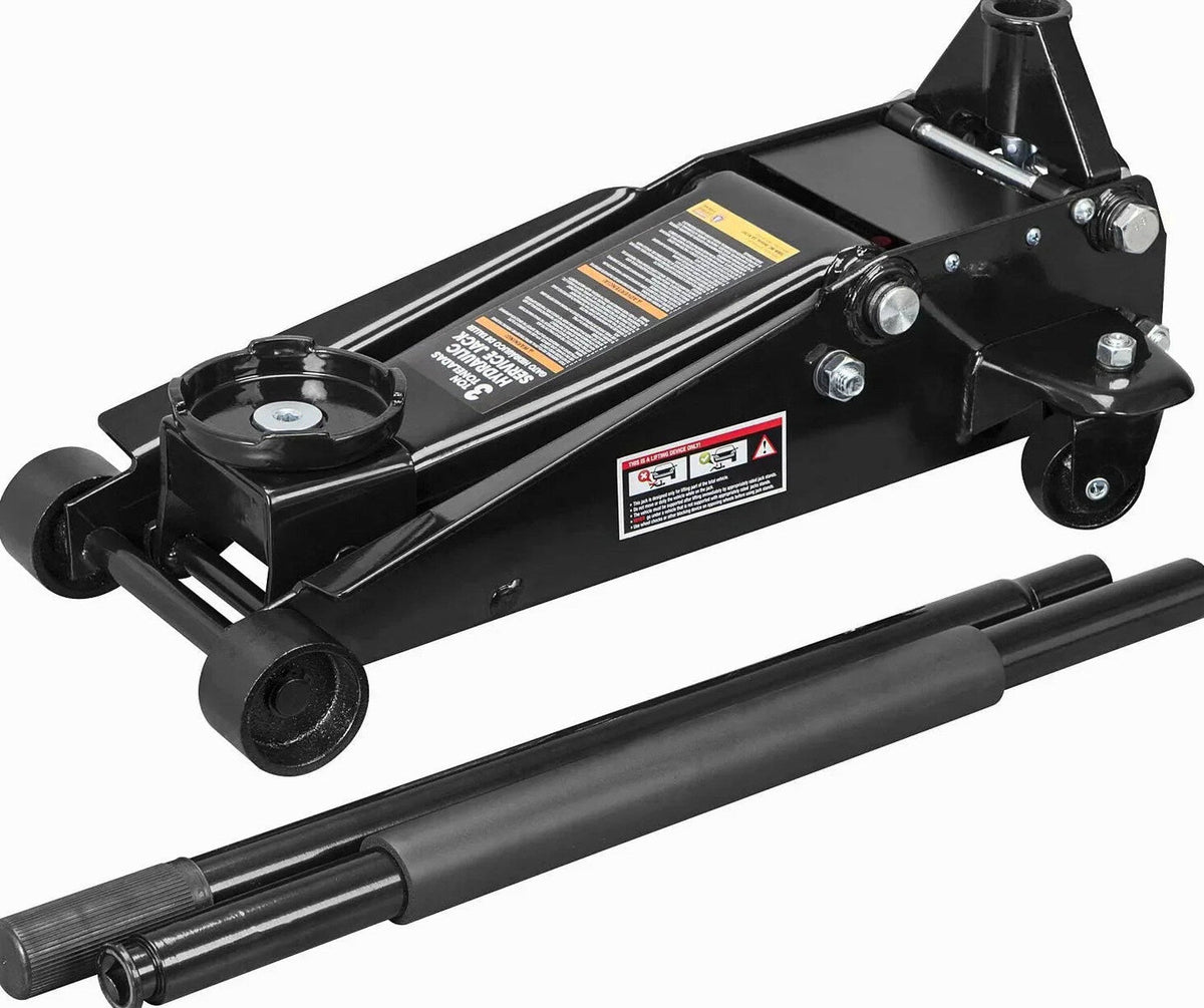 3 Ton Floor Jack Hydraulic Heavy Duty Steel Car Jack with Quick Lift Dual Pump,Black,W8303-B