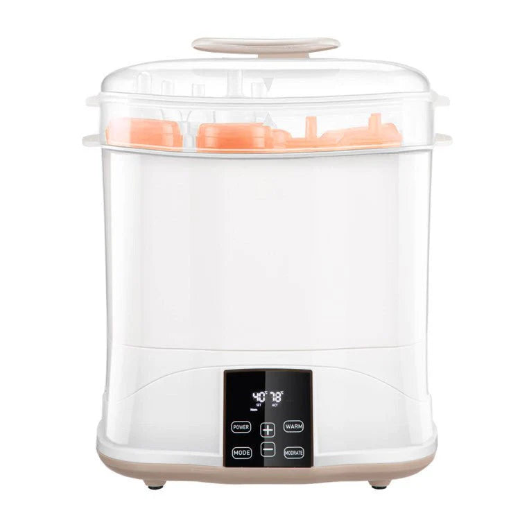 3-In-1 Baby Bottle Steam Sterilizer And Dryer With LED Monitor, 10 Bottles, White, 12 x 8 x 16 in