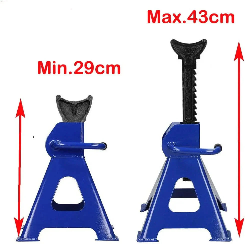 2T Hydraulic Floor Jack With 2pcs 3 Ton Axle Stands - Blue