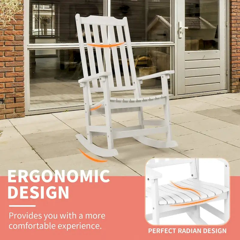 Vrakae Patio High-Back Rocking Chairs, 2-Piece, 21 x 34.6 x 46 Inches