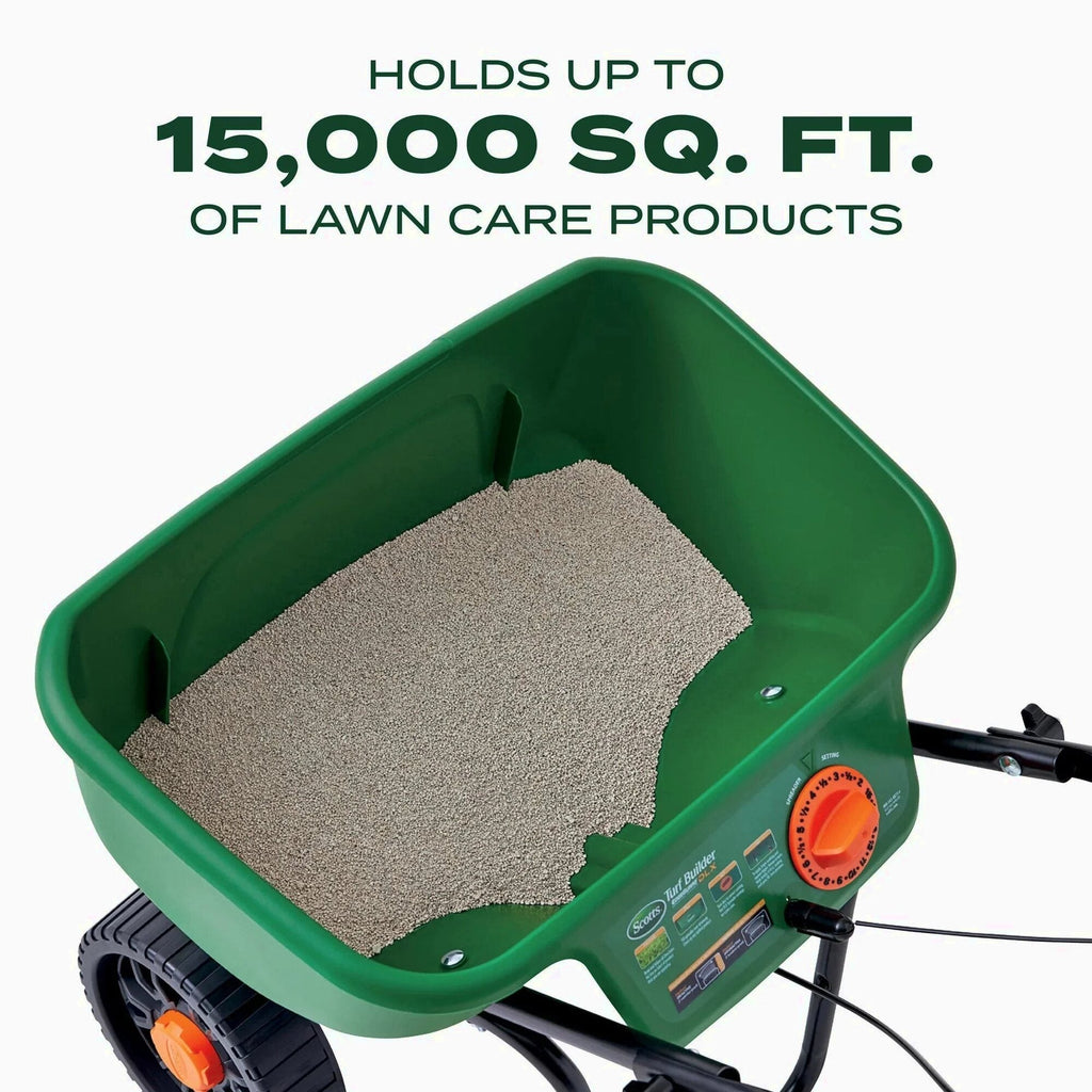 Turf Builder EdgeGuard DLX Broadcast Spreader 15,000 sq. ft.