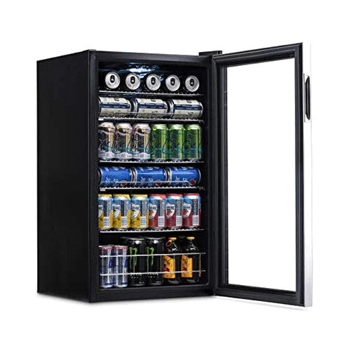 NewAir Beverage Refrigerator Cooler | 126 Cans Free Standing with Right Hinge Glass Door