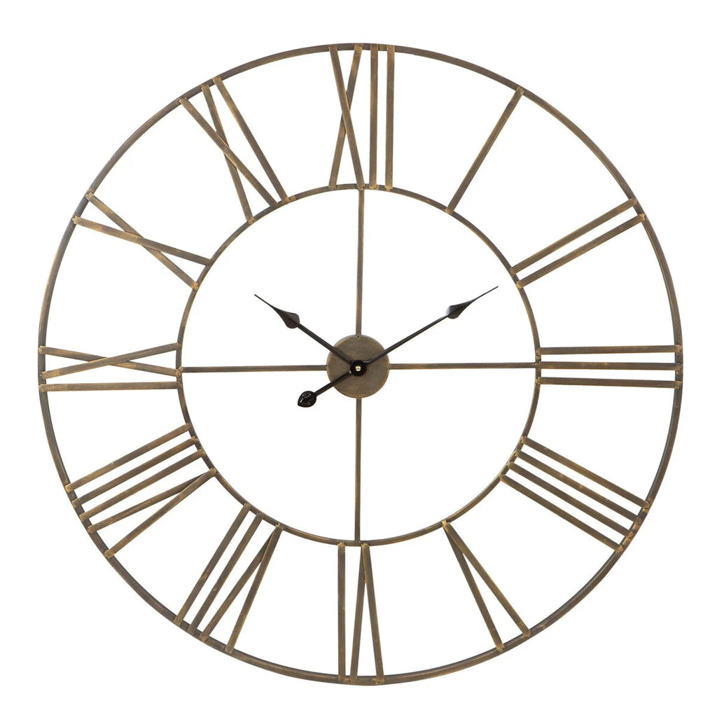 Round Metal Open-Frame Wall Clock