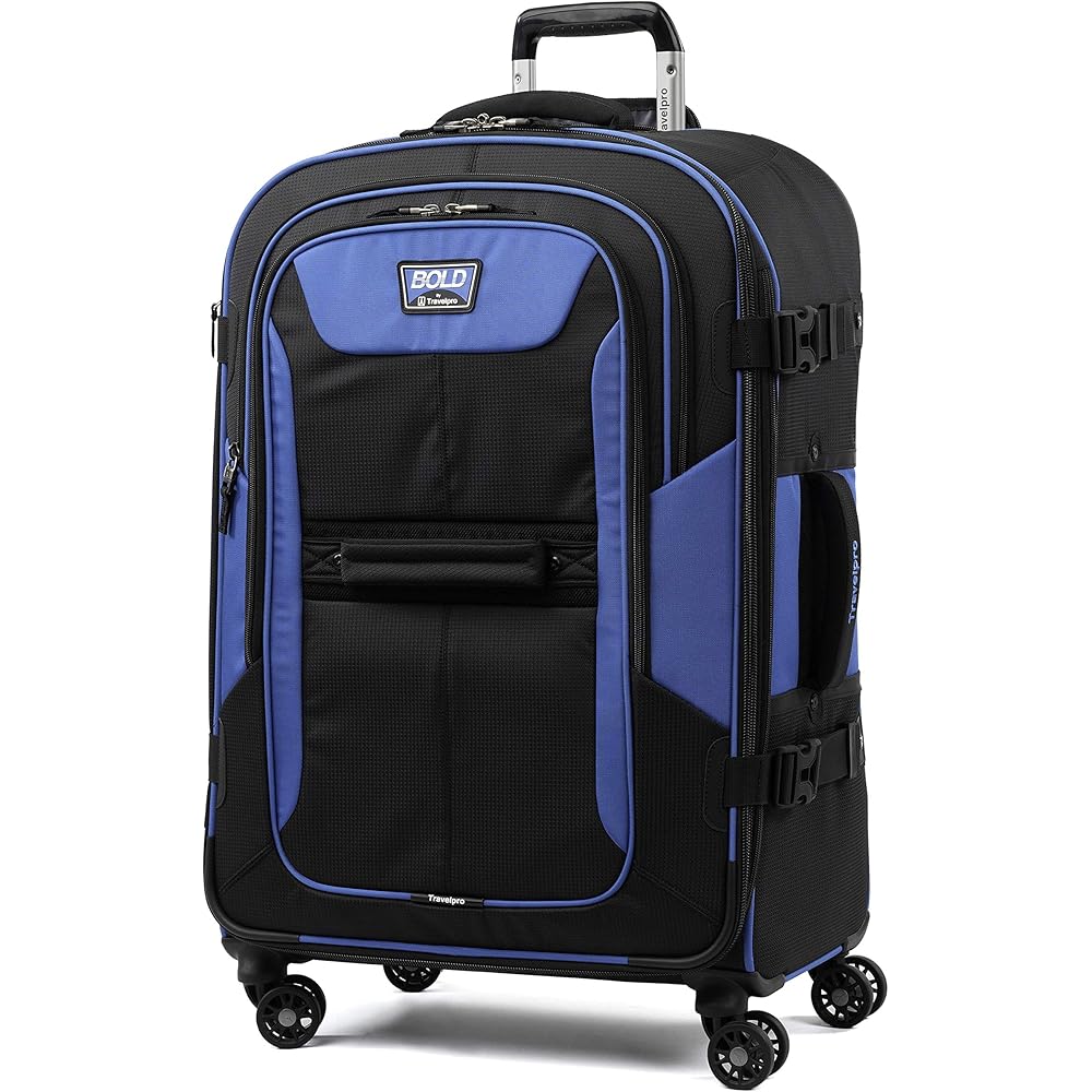 Travelpro Bold Softside Expandable Check-In Spinner Luggage, 26-Inch, Blue/Black