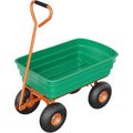 GarveeTech Garden Dump Cart, 600 Lb Capacity, 180 Degree Adjustable Handle - Green+Orange
