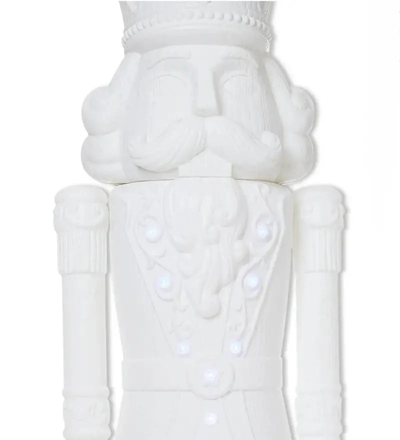 Holiday Time Lighted Musical Nutcracker Statue 75 inch / 6 Foot White - 2025