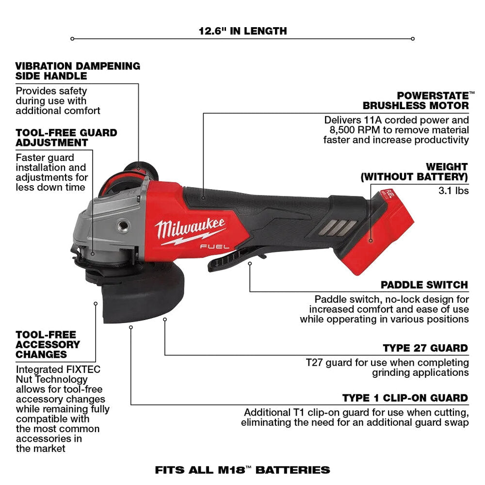 18V M18 FUEL Lithium Ion Brushless Cordless 7 Tool Combo Kit 5.0 Ah