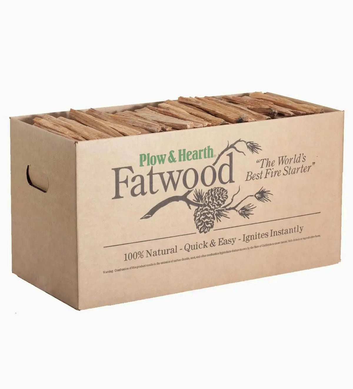 Plow &amp; Hearth Fatwood Fire Starter, Blacks &amp; Grays - 35 lb box