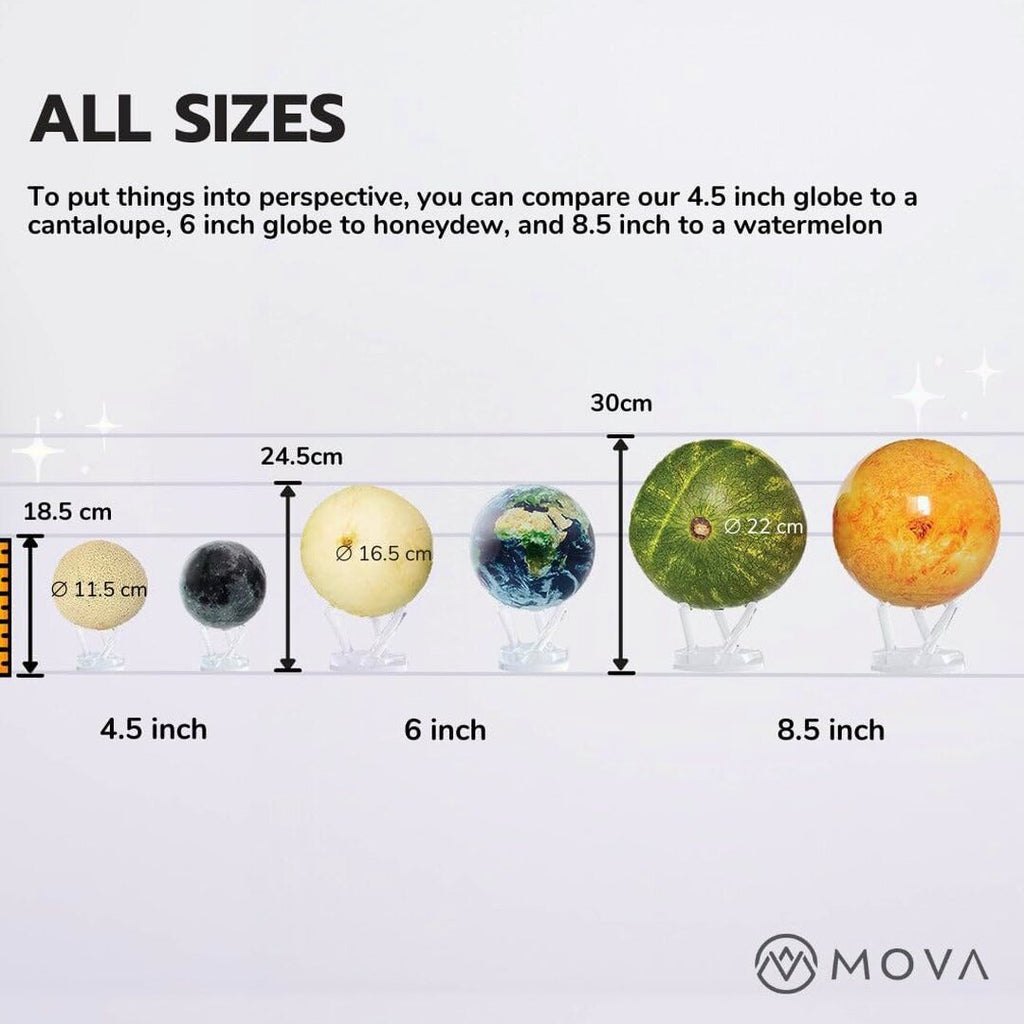 MOVA 4.5" Self-Rotating Globe Earth with Clouds, Light Powered