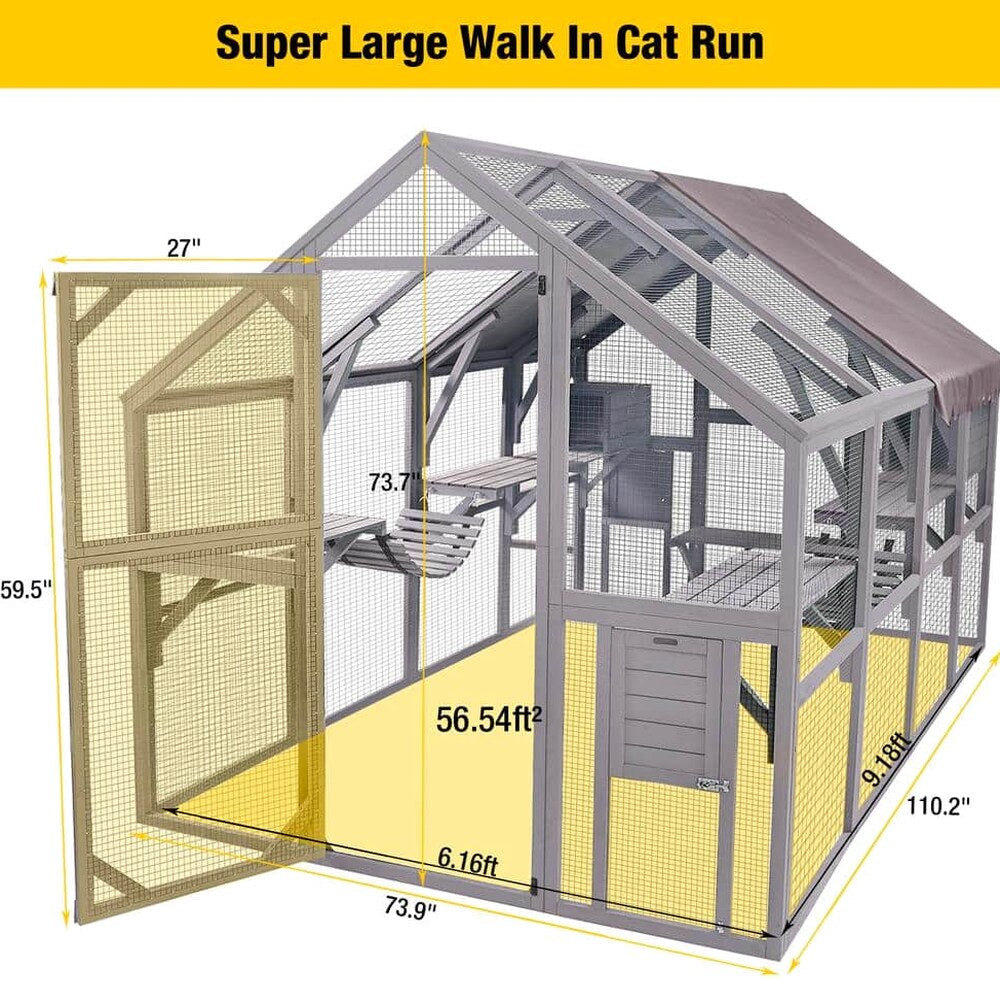 aivituvin Outdoor Cat Run : Large Cat Enclosure
