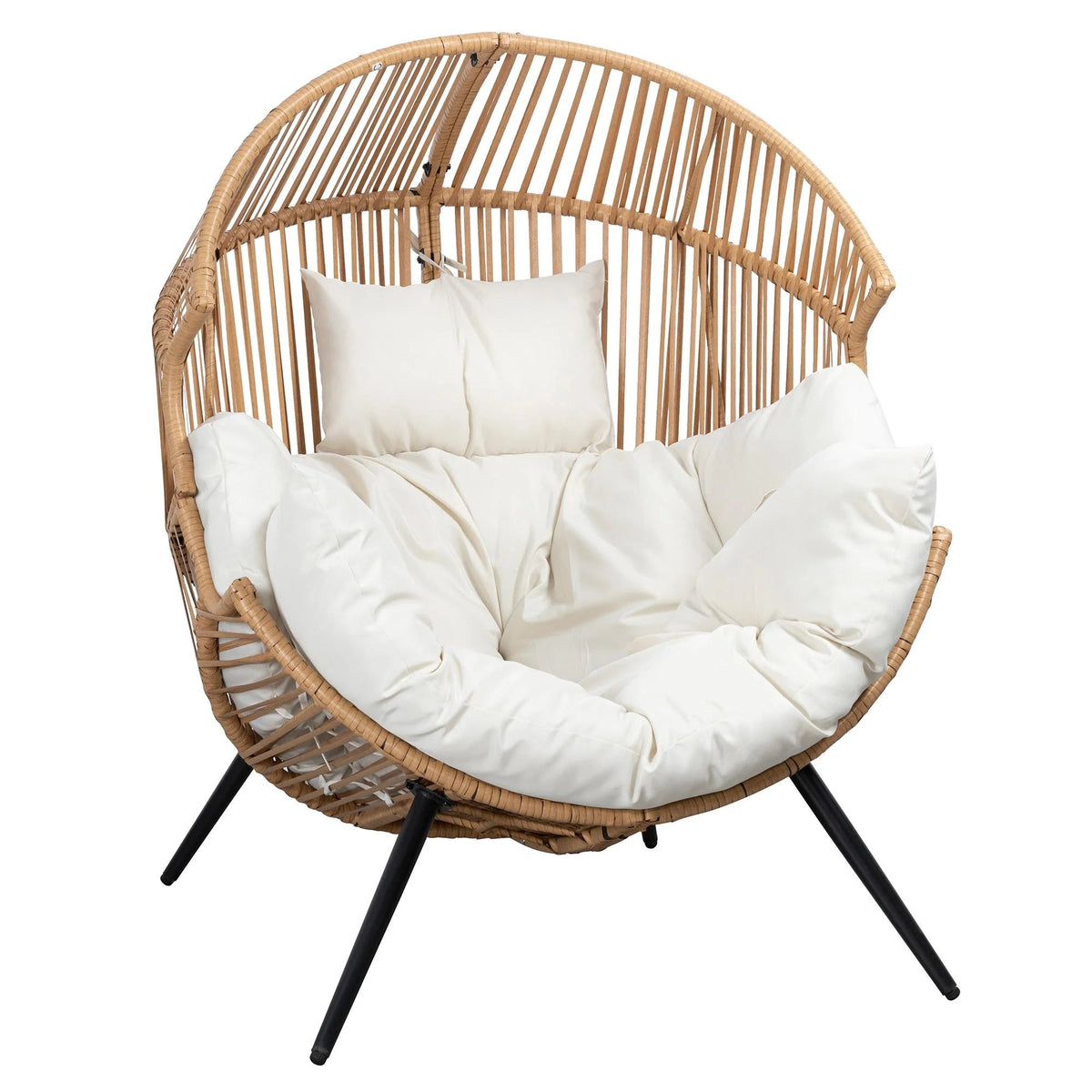 Walsunny Outdoor Patio Wicker Oversized Egg Chair With Cushion