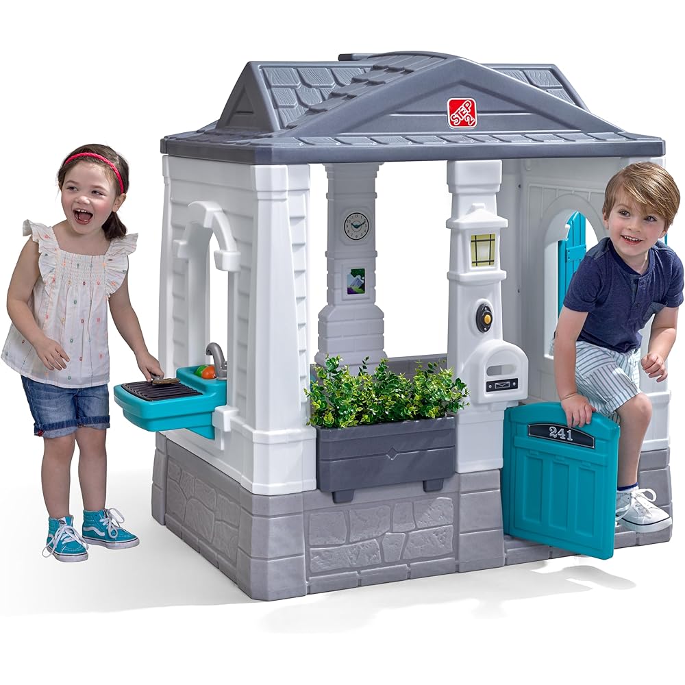 Step2 Neat & Tidy Cottage Kids Playhouse, Grey