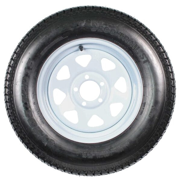 2-Pack Trailer Tire On Rim ST205/75D15 205/75 D 15 in. LRC 5 Hole White Spoke