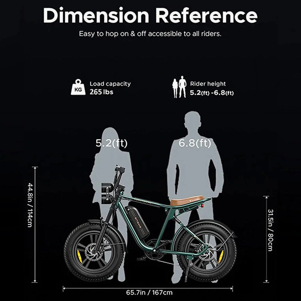 AKEZ Retro Electric Bike 1000W, 28mph, 94 Miles, 20"x4.0" Fat Tires, Full Suspension, UL Certified
