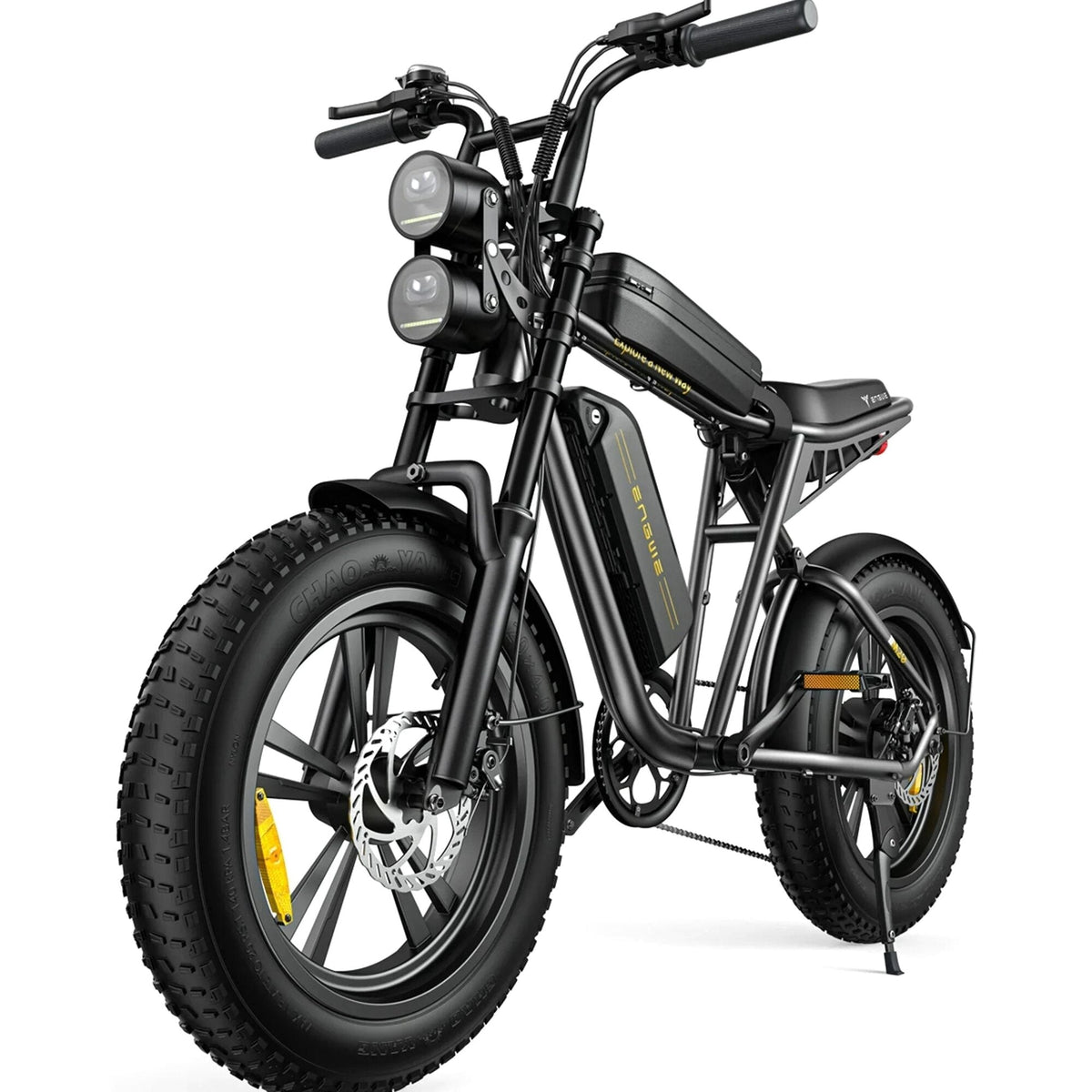 AKEZ Retro Style 1000W Electric Bike - 28mph, 94 Mile Range, 20"x4.0" Fat Tires, Full Suspension, 7-Speed, UL Certified