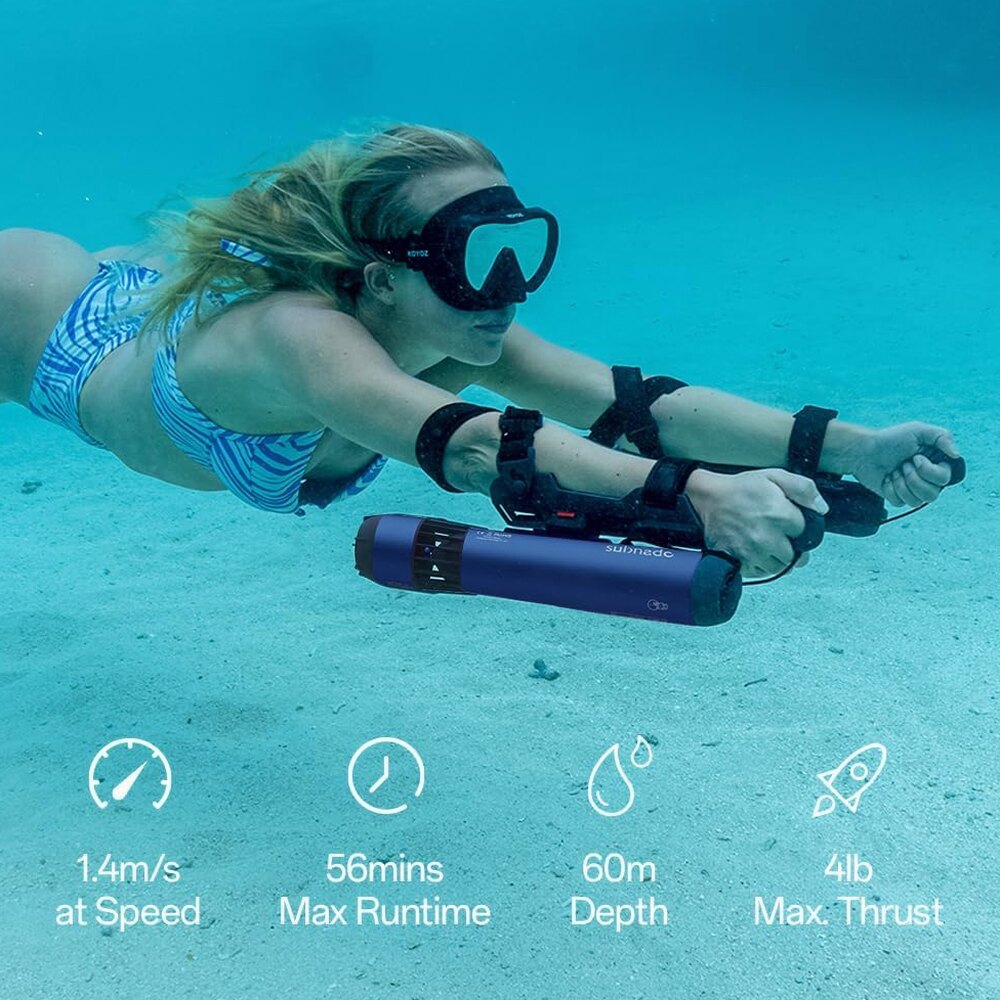 Waydoo Subnado Underwater Scooter Lite, Water Sports Diving Scooter with Removable Handle, Compact and Portable Water Scooter for Adults&amp;Kids, Scuba Diving Snorkeling Sea Scooter Multiple Uses, Blue