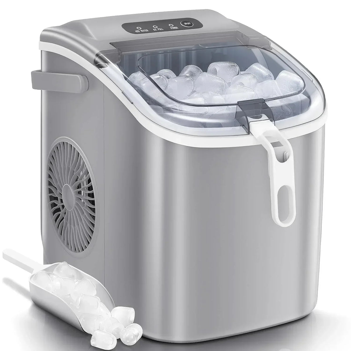 Countertop Nugget Ice Maker, 1.1 Liters, 34 lbs/24H, 8.66 x 11.30 x 12.68 inches, Black