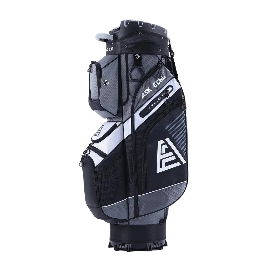 ASK ECHO Golf Cart Bag, 14-Compartment, Gray, Nylon - T-Lock