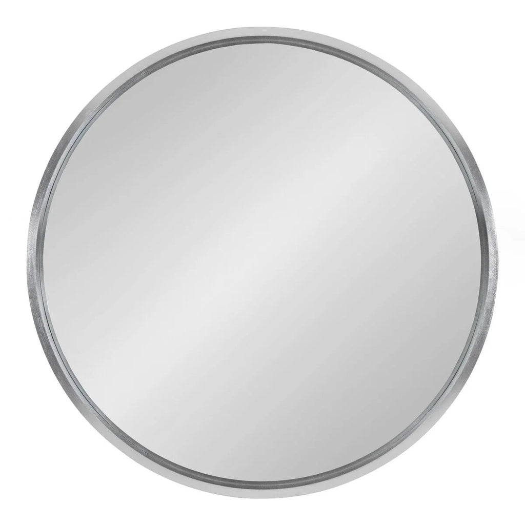 Round Wood Accent Wall Mirror With Modern Decorative Wooden Frame