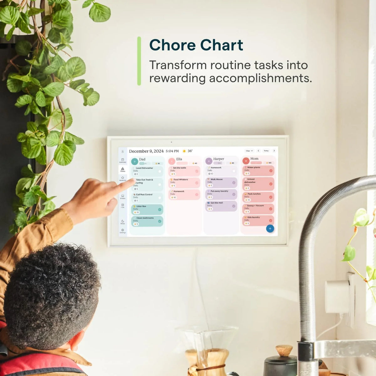 Skylight 15 Inch Digital Calendar & Chore Chart - Wall Mount