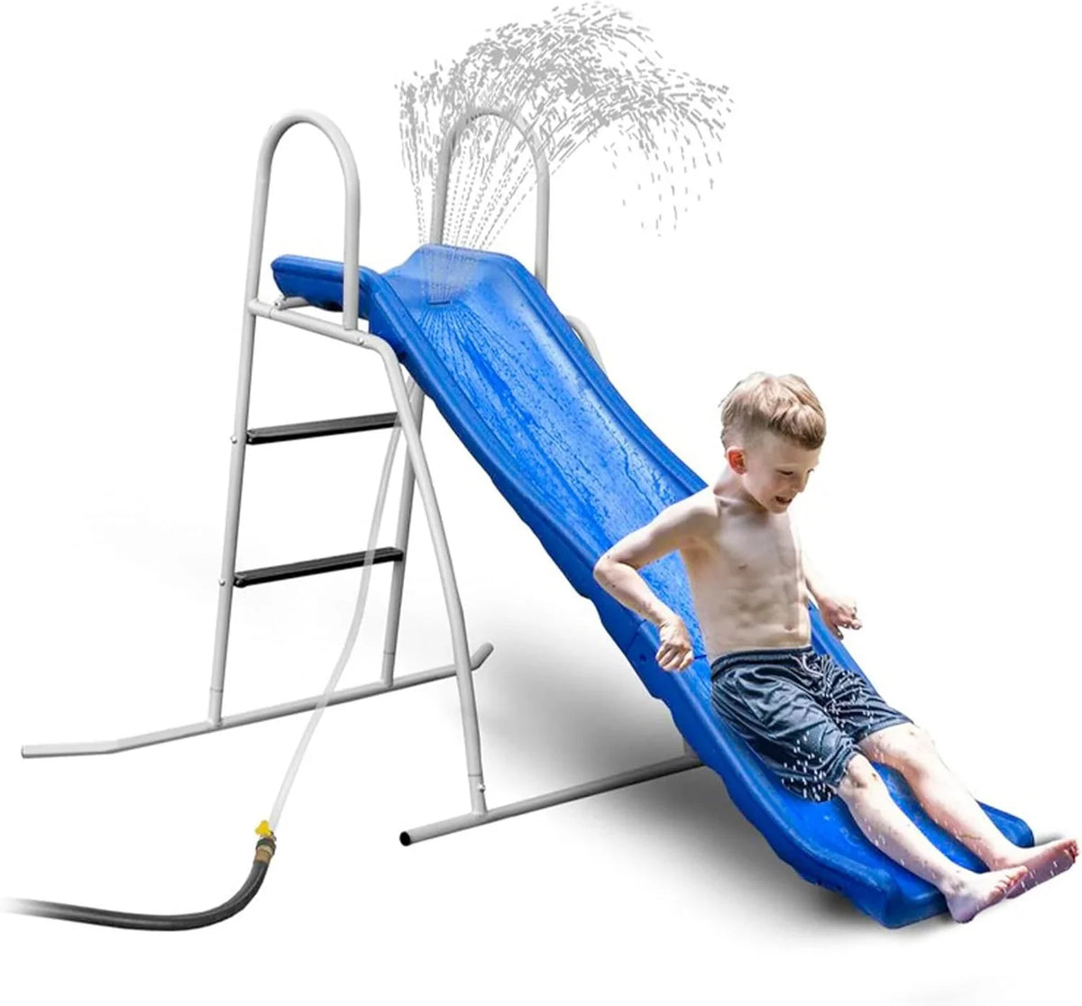 XDP RECREATION Water Wave Slide, 6 Foot, Blue, Built-In Adjustable Sprinkler