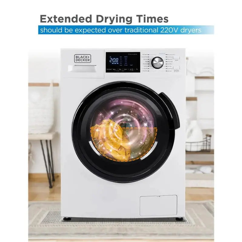 Black+Decker All-In-One Washer-Dryer Combo, 2.7 Cu. Ft., White - BCW27MW