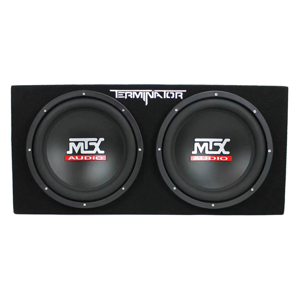 MTX TNE212D 12" Subwoofer (2 Pack) + Monoblock Amplifier (2 Pack) + Amp Wire Kit