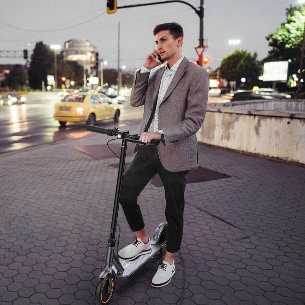Electric Scooter, 350W/500W Powerful Motor, 8.5"/10" Solid Tires, 19/22Mph, 28/21/12 Miles Range,Dual Braking