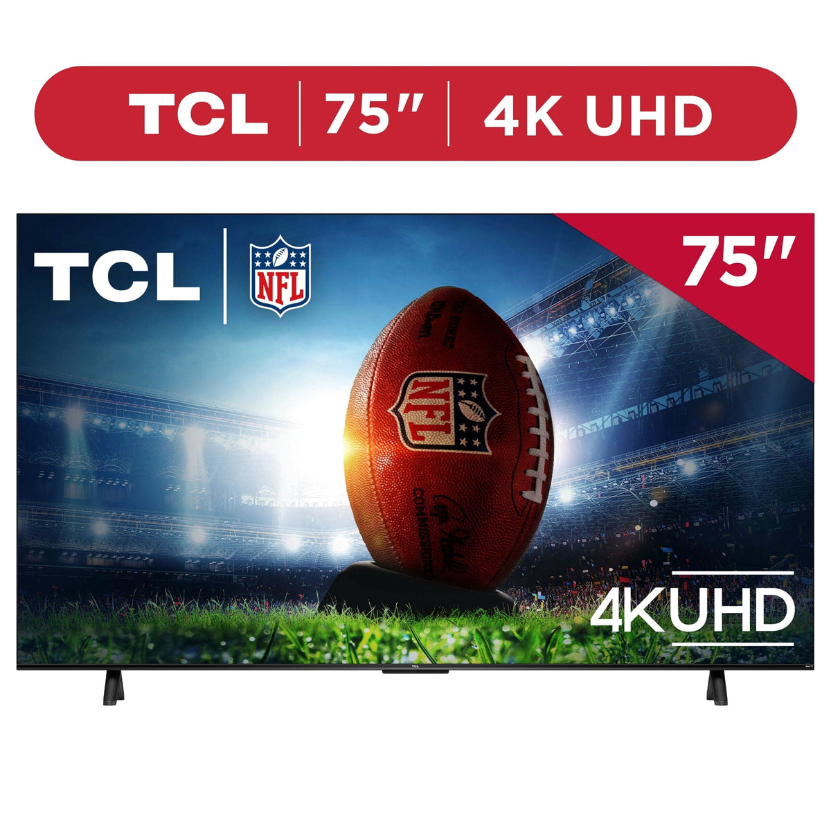 TCL 75′′ 4-Series 4K UHD HDR Smart TV with Roku, Voice Control, and Premium Design