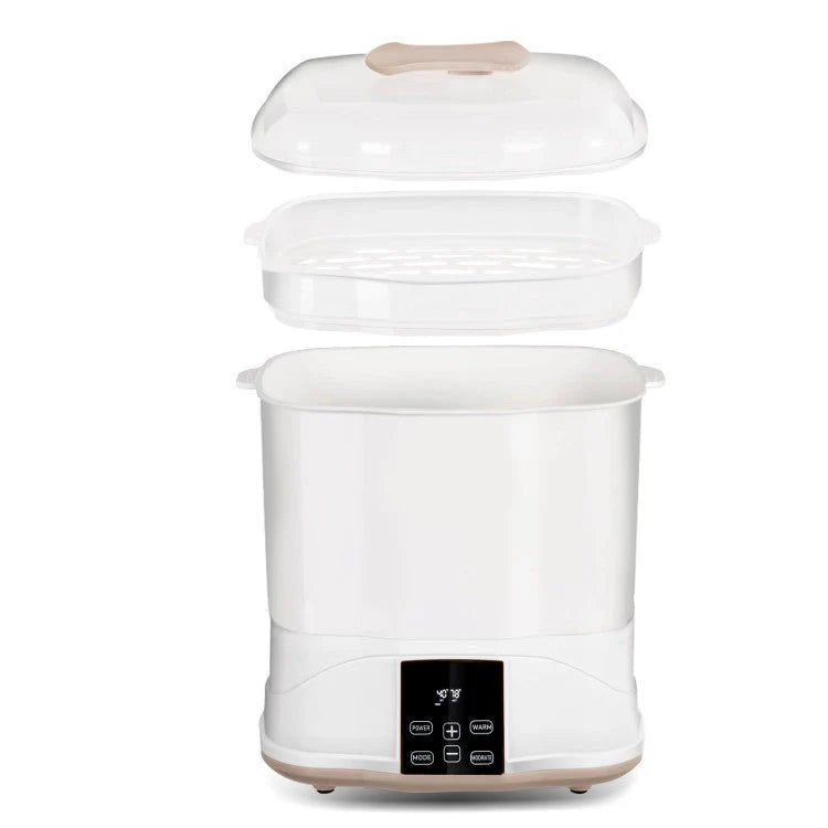 3-In-1 Baby Bottle Steam Sterilizer And Dryer With LED Monitor, 10 Bottles, White, 12 x 8 x 16 in