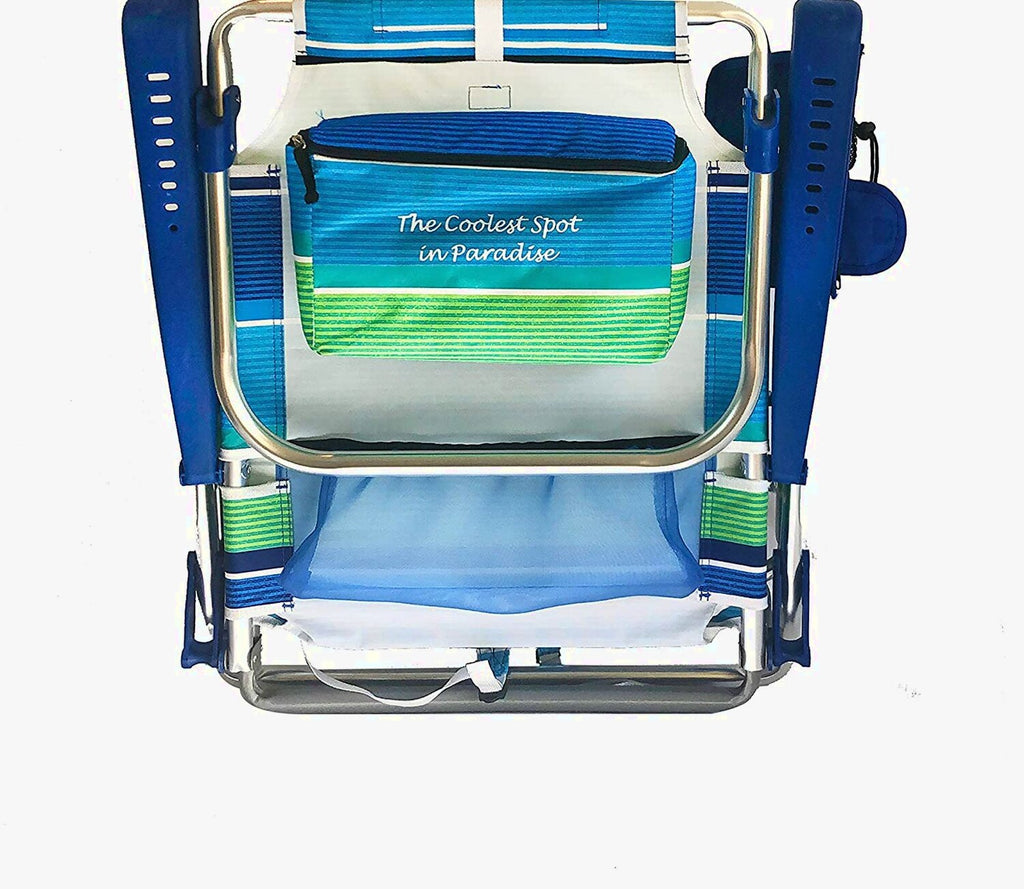 2 Backpack Beach Chairs with Storage Pouch and Towel Bar