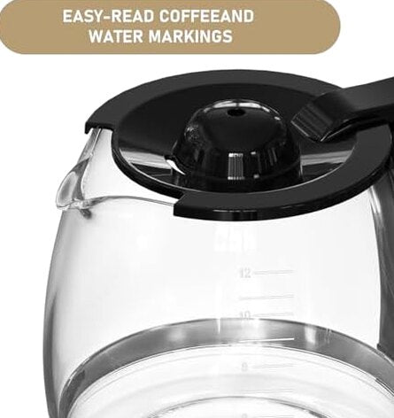 12-Cup Replacement Coffee Carafe Compatible with Hamilton Beach Coffee maker Pot 49902, 49915, 49905C, CM4309, 49317, 49467, 49611, 49904, 49934, 46230, 46290, 46293, 46294, 46299