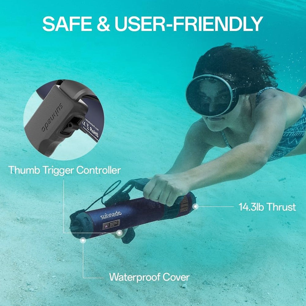 Waydoo Subnado Underwater Scooter Lite, Water Sports Diving Scooter with Removable Handle, Compact and Portable Water Scooter for Adults&amp;Kids, Scuba Diving Snorkeling Sea Scooter Multiple Uses, Blue