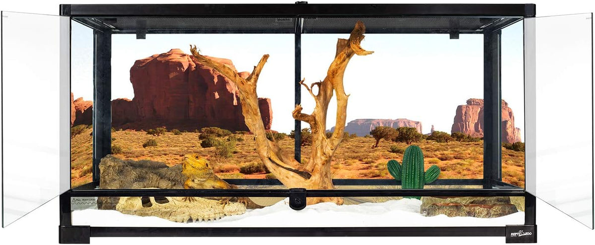 50 Gallon Reptile Glass Terrarium Tank With Double Hinge Door And Screen Ventilation - 36 x 18 x 18 in Knock-Down