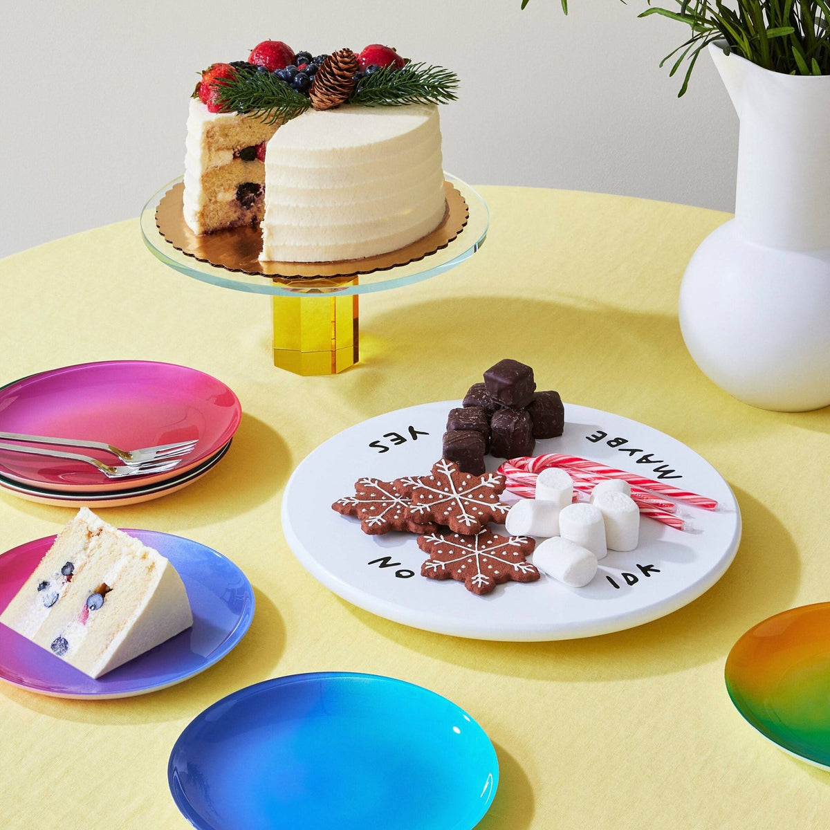 Faceted Crystal Cake Stand