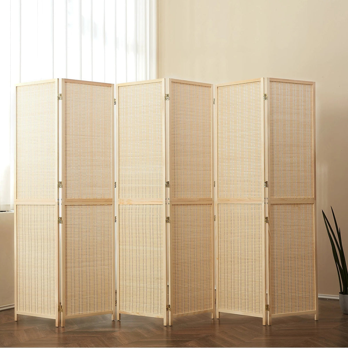 Bamboo 4-Panel Folding Room Divider, 6FT