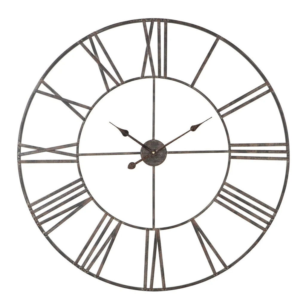 Round Metal Open-Frame Wall Clock