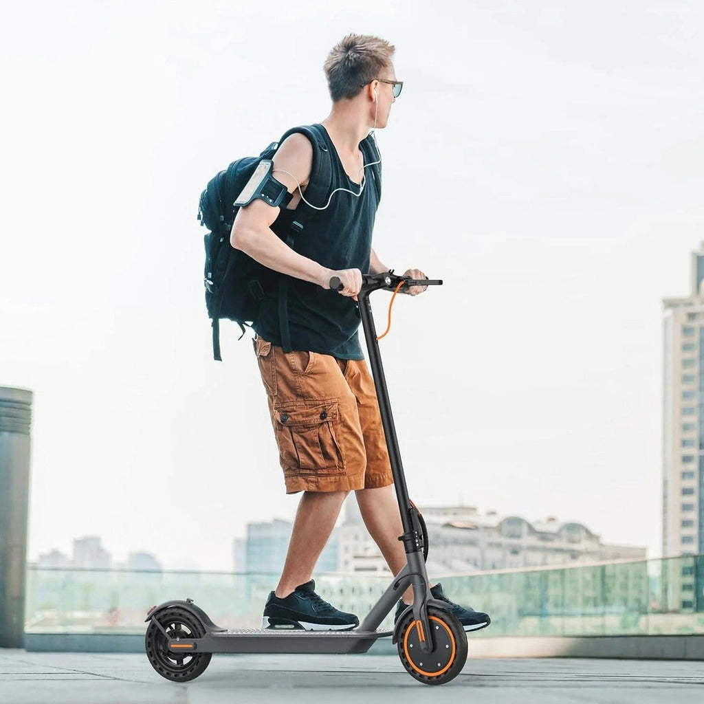 Electric Scooter, 350W/500W Powerful Motor, 8.5"/10" Solid Tires, 19/22Mph, 28/21/12 Miles Range,Dual Braking