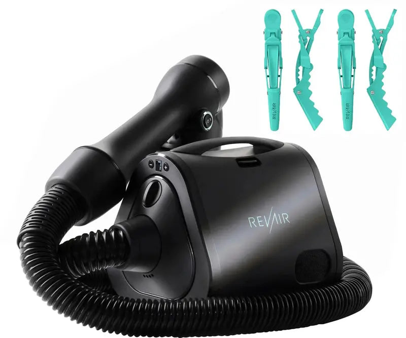 RevAir Reverse-Air Hair Dryer With Hair Clips - Black