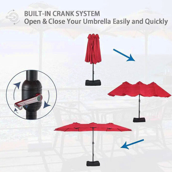 8 Pieces Patio Dining Set with Umbrella,Outdoor Furniture Set with 6 Sling Dining Swivel Chairs