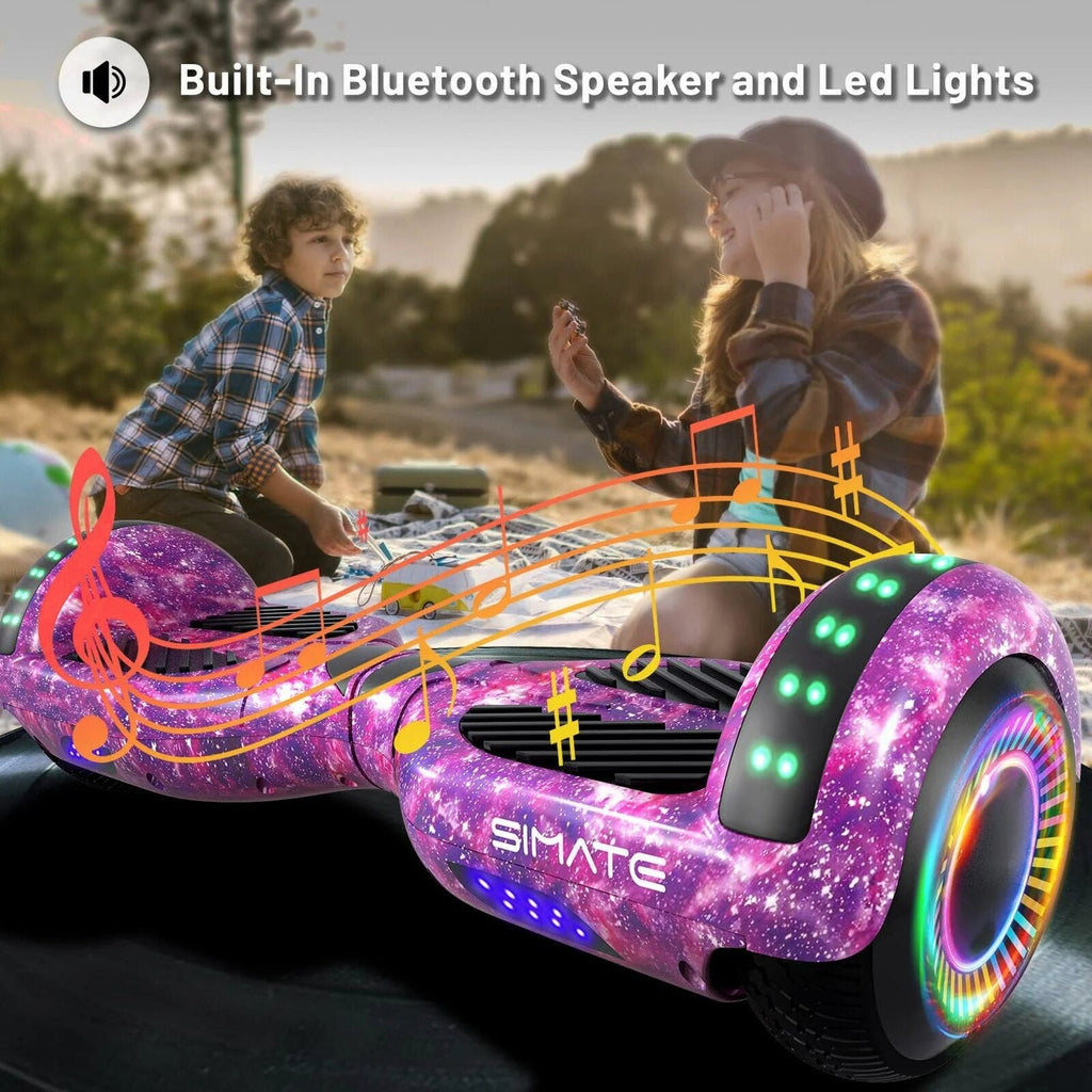 SIMATE 6.5" Hoverboard with Bluetooth &amp; LED Lights