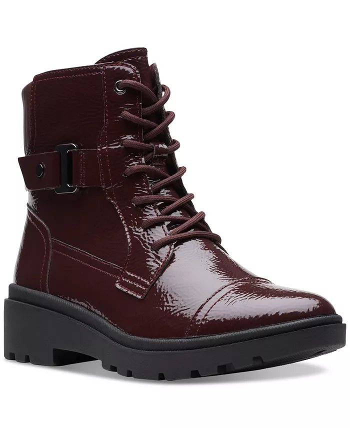 Women's Lace-Up Buckle Ankle Boots With 2-Inch Heel