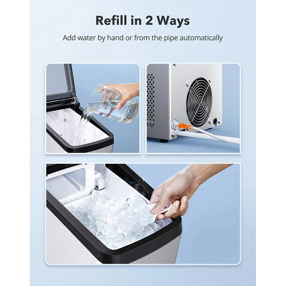 Nugget Ice Maker for Countertop TAOTRONIC Sonic Ice Maker Machine