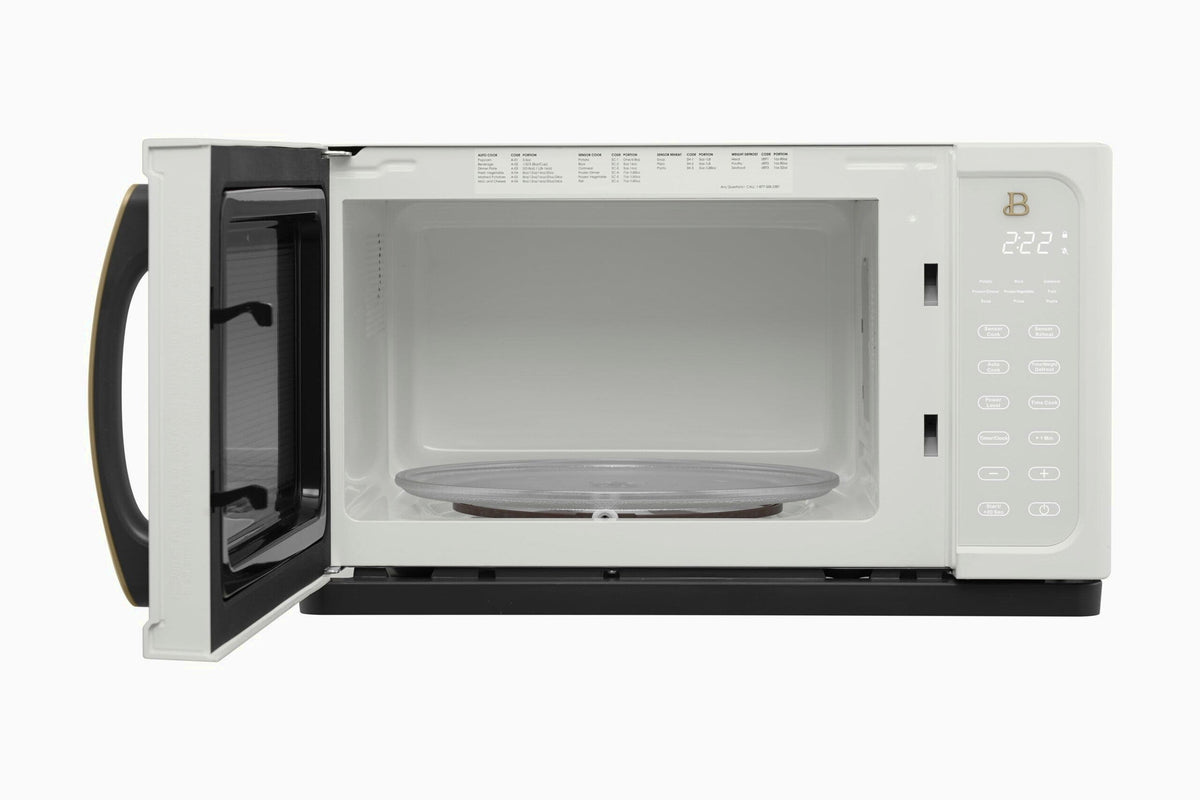 Beautiful 1.1 Cu ft 1000W Sensor Microwave Oven, White Icing - Kitchen Appliance