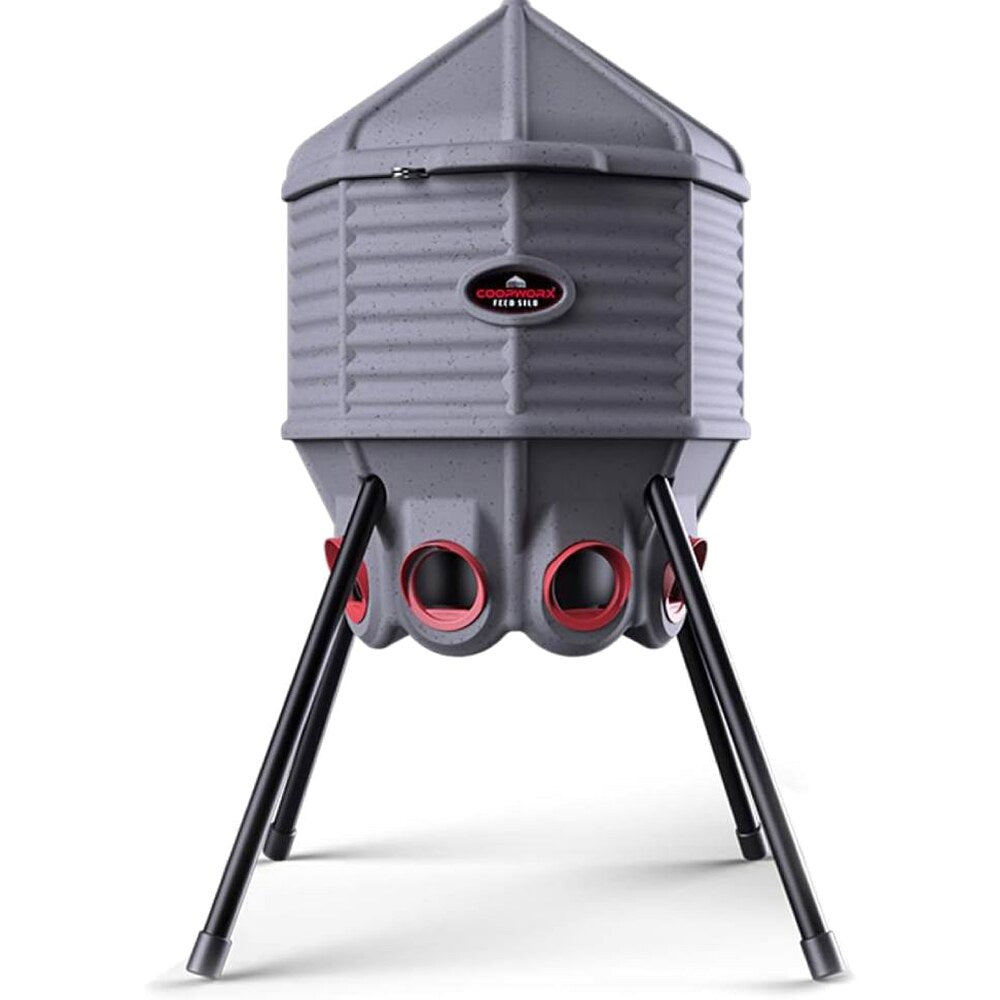 80lb Poultry Feeder, Adjustable Height, UV Stable, Weather Resistant, 8 Ports, Made in USA