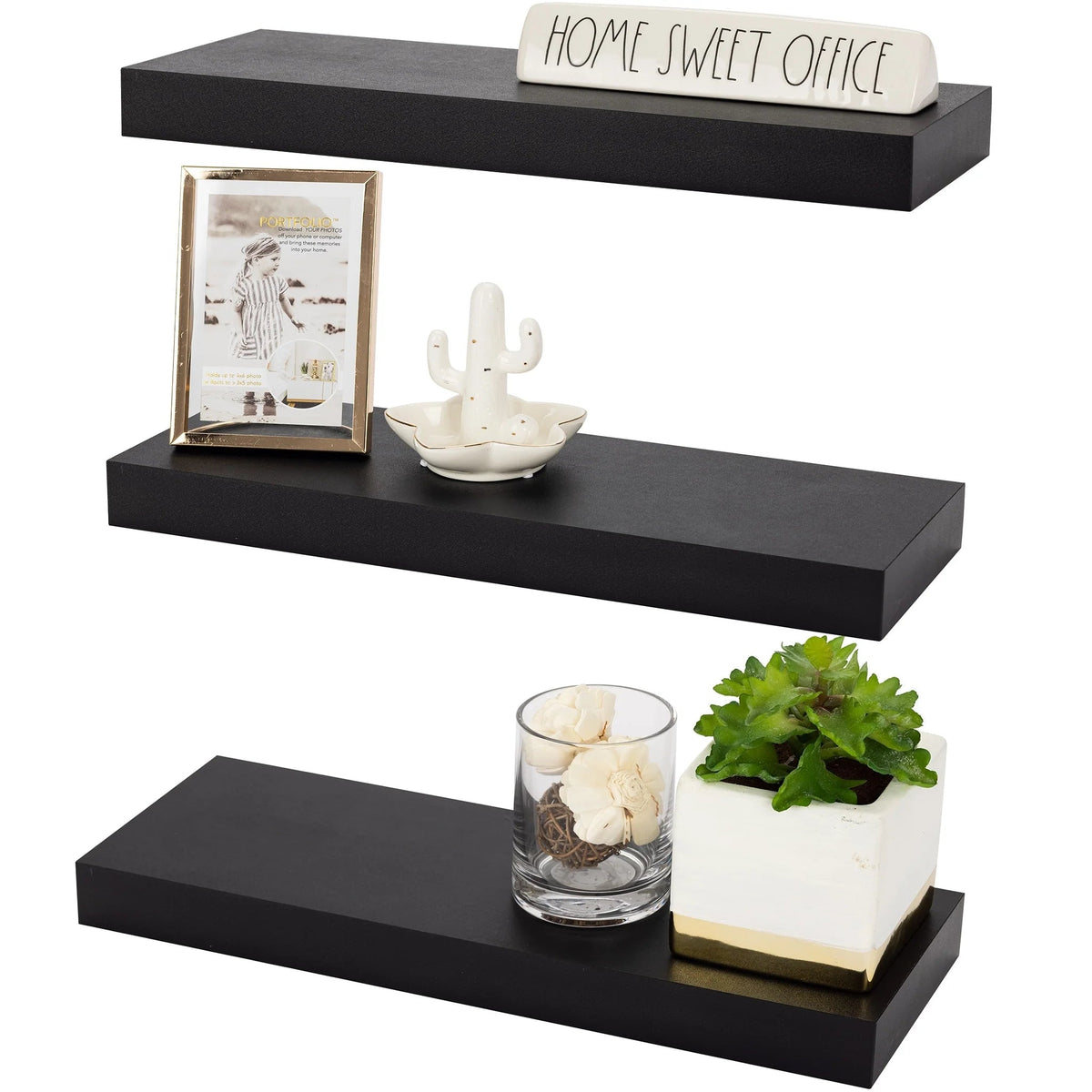 16 Inch Floating Wall Shelves, 3 Pack