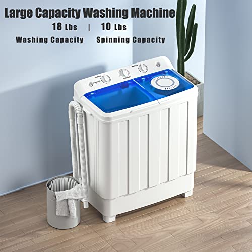 Auertech Portable Twin Tub Washing Machine, 28lbs - 1300 RPM