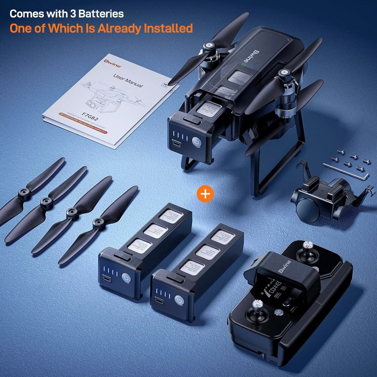 GPS Drones with Camera for Adults 4K Night Vision, 3-Aix Gimbal, 2Mile Long Range, 75Mins Flight Time Professional Drone with 3 Battery, Auto Return+Follow Me+Fly Around+Beginner Mode for Kid