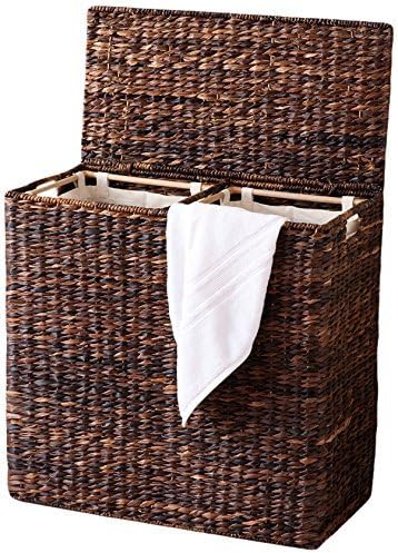 Sofia + Sam Oversized Divided Seagrass Hamper With 2 Canvas Liners, 28 x 14 x 27 Inches - 4602